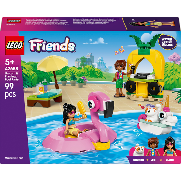 LEGO® Friends 42658 Medencés buli flamingóval és egyszarvúval