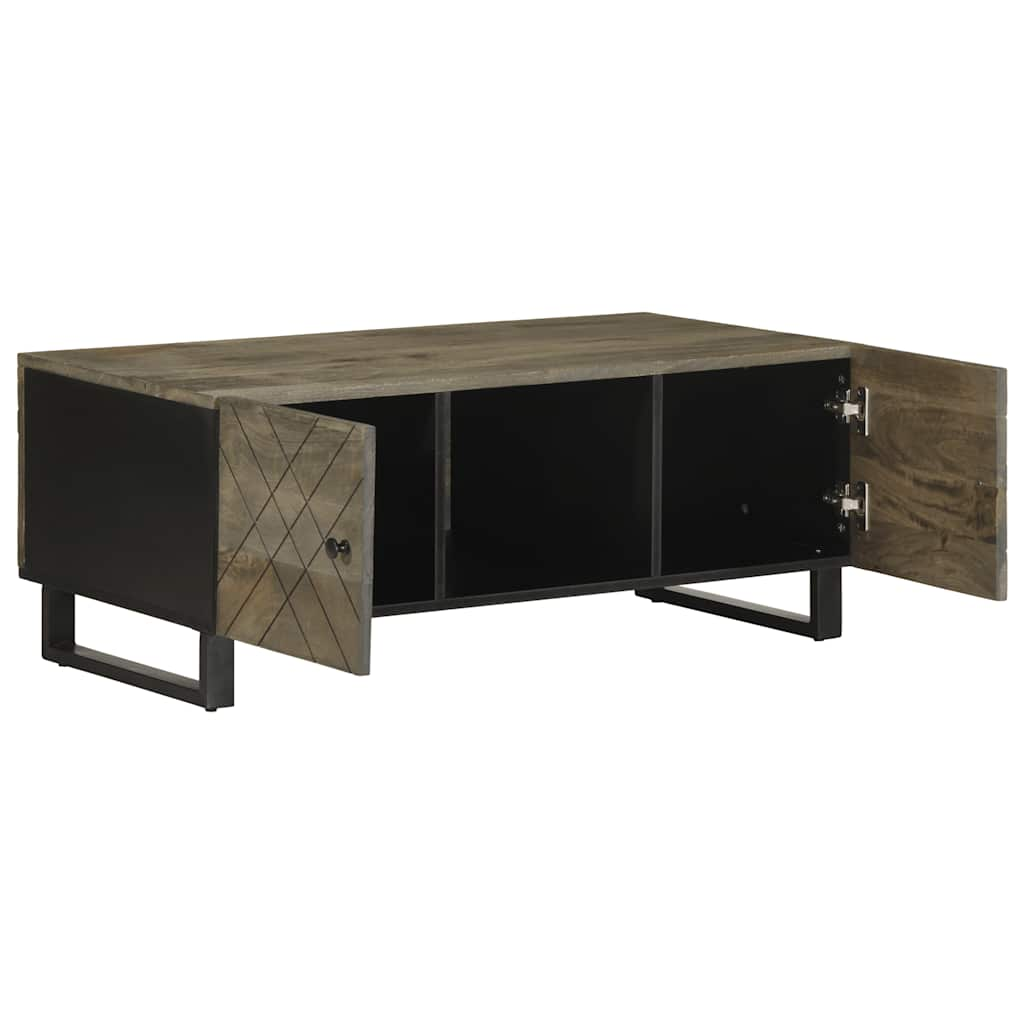 fekete tömör mangófa dohányzóasztal 100 x 54 x 40 cm (4017696)