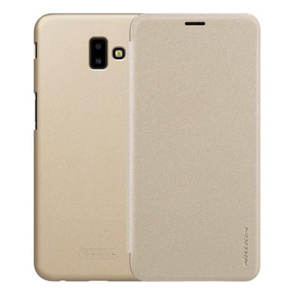 NILLKIN SPARKLE műanyag telefonvédő (mikroszálas bőr hatású FLIP, oldalra nyíló) ARANY [Samsung Galaxy J6 Plus (SM-J610F)] (5996457844623)