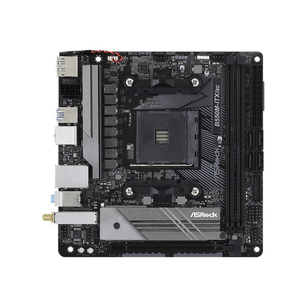 Дънна платка ASRock B550M-ITX/ac - Motherboard - mini ITX - Socket AM4 - AMD B550 Chipset - USB-C Gen1, USB 3.2 Gen 1 - Bluetooth, Gigabit LAN, Wi-Fi - onboard graphics (CPU required) - HD Audio (8-channel) B550M-ITX/AC EoL