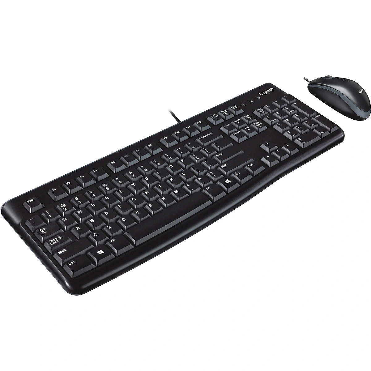 Комплект клавиатура и мишка Lenovo Essential — 4X31R64446, скандинавска подредба, черен