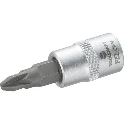 Dugókulcs betét 6,3 mm (1/4) kereszthornyú PZ2 bittel, 37 mm, TOOLCRAFT (816057)