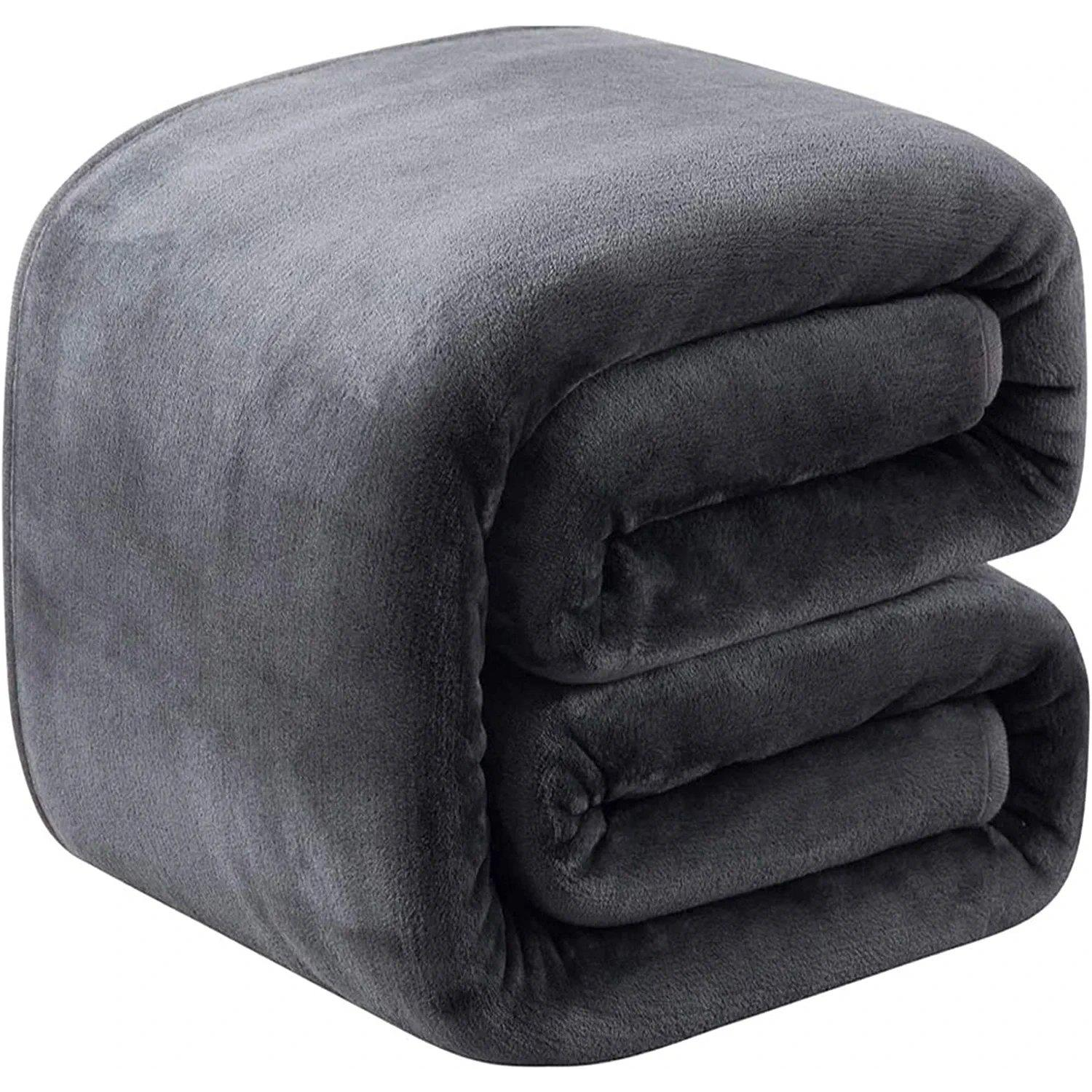 Ruhhy 22695 Fleece blanket 160 × 200 cm, grey (52286)