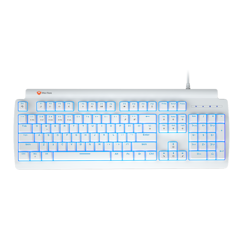 Meetion MK600RD Vezetékes Mechanikus Gamer Billentyűzet US - Fehér (MK600RD)