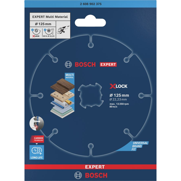 Bosch EXPERT Carbide Multi Wheel X-LOCK 125mm 2608902375