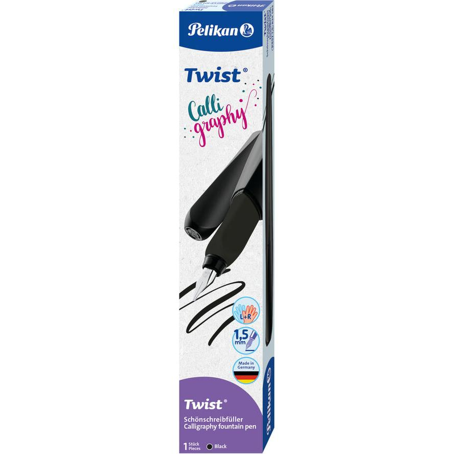 Pelikan Twist Töltőtoll (Kék tinta / M) - Fekete (824583)