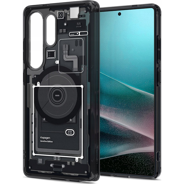 Samsung S25 Ultra Spigen Ultra Hybrid Zero One Műanyag Telefonvédő Ütésállóság, Magsafe, Fekete