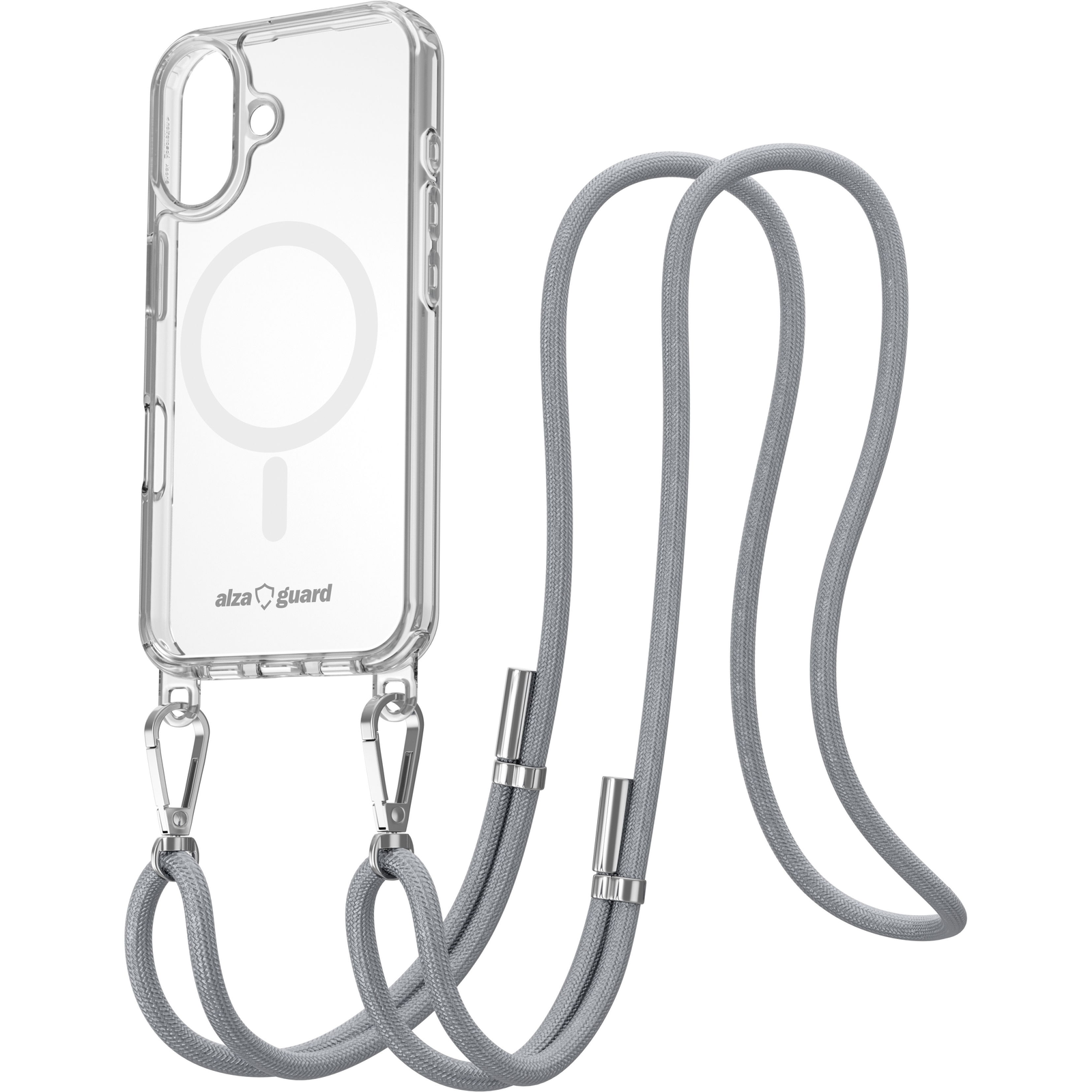 AlzaGuard Luxe Detach Lanyard Case Compatible with MagSafe for iPhone 16 szürke tok (AGD-PCF000018Y)