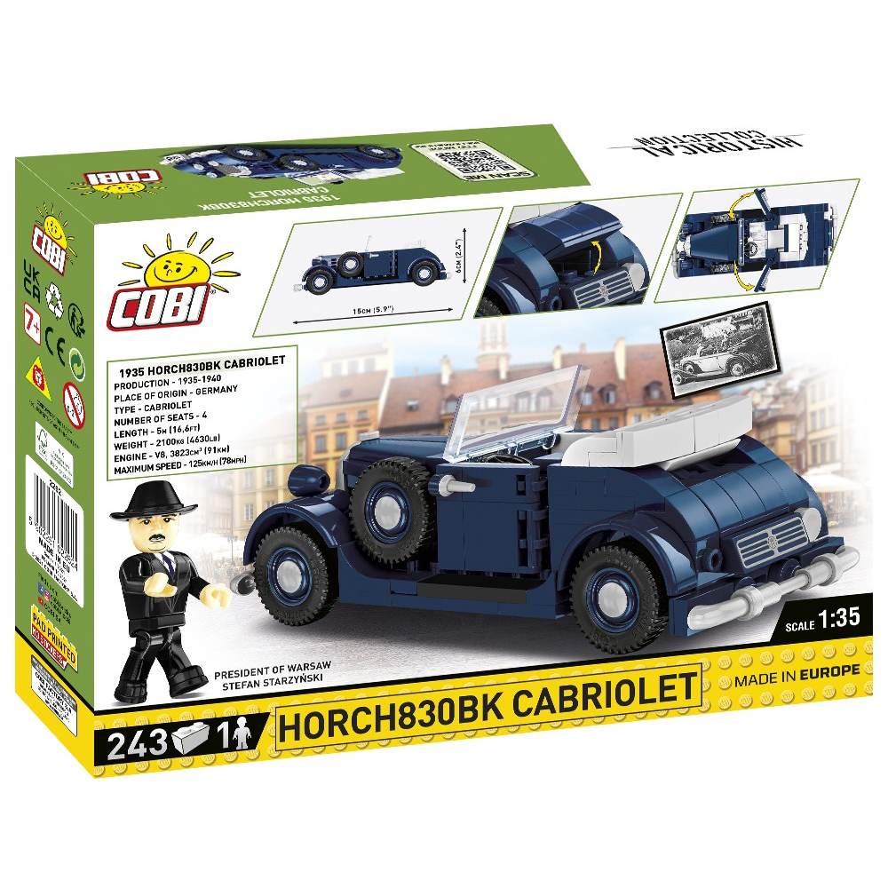 Cobi Horch830BK Cabriolet autó 248 darabos építőjáték 1:35 (2262)
