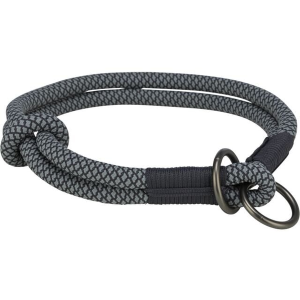 Soft Rope, obroża zaciskowa, dla psa, czarna/szara, nylon, S: 35 cm/o 10 mm