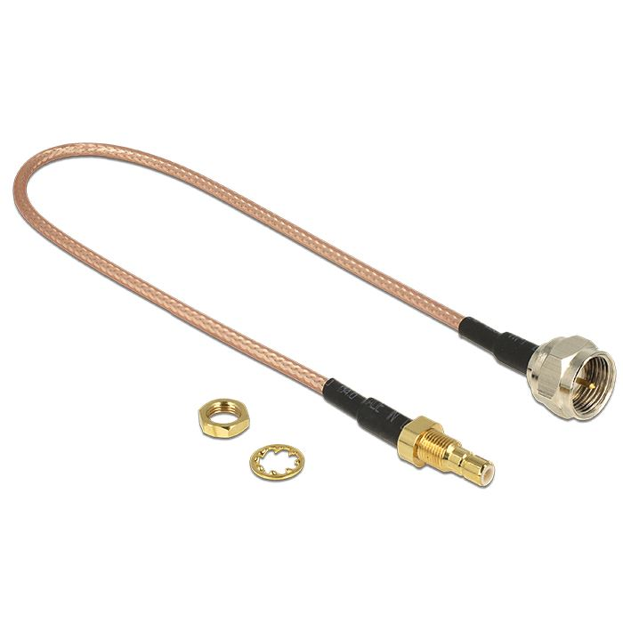 Delock F dugó > SMB jack Bulkhead RG-316 antenna kábel 25cm (13025) (DE13025)