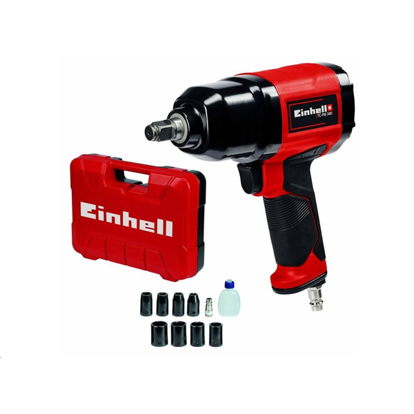 Druckluft-Schlagschrauber TC-PW 340 (schwarz/rot, Lösemoment 340 Nm, 1/2", inkl. 8 Stecknüsse)