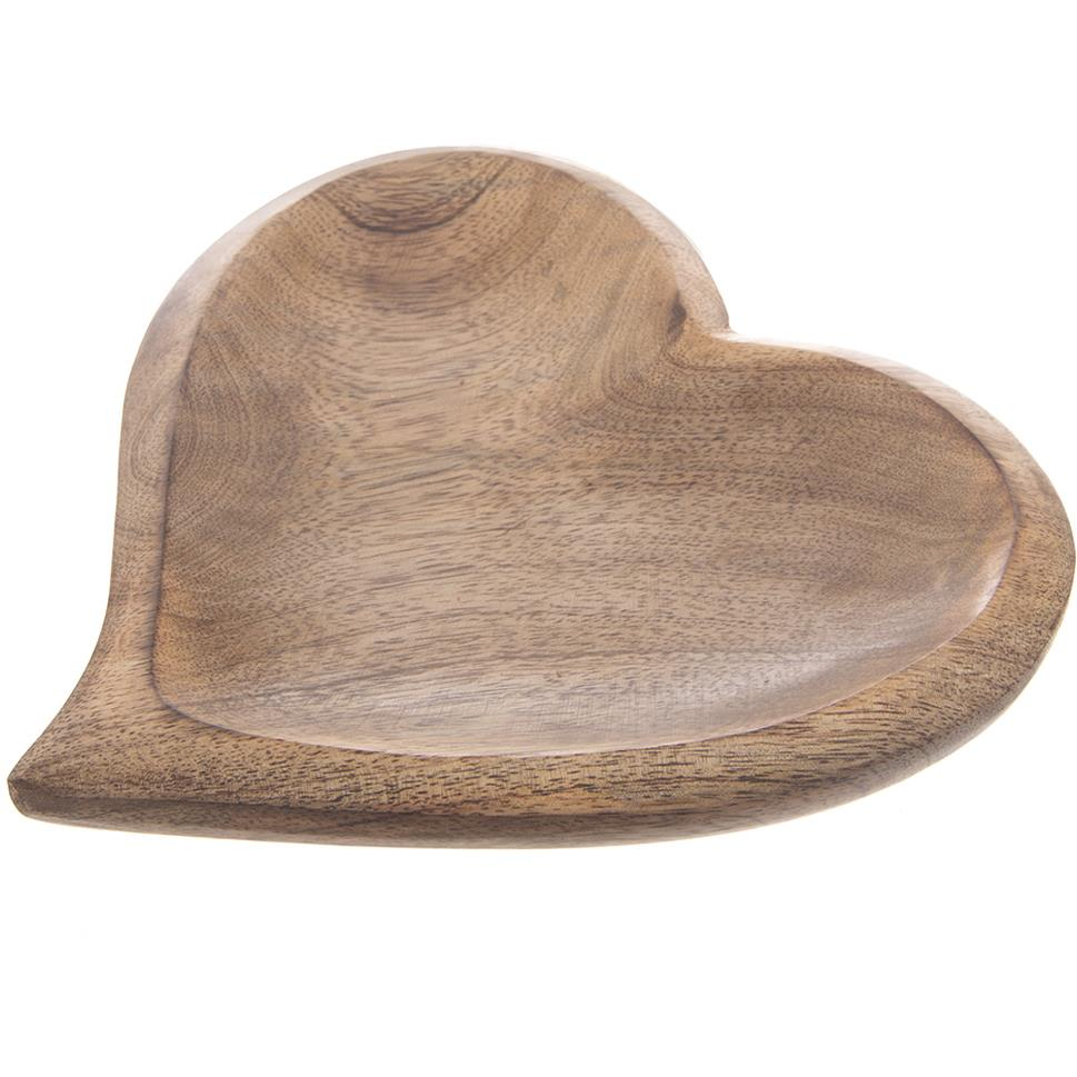 ORION Szív alakú tálca 20 × 20 cm, fa MANGO (153873)