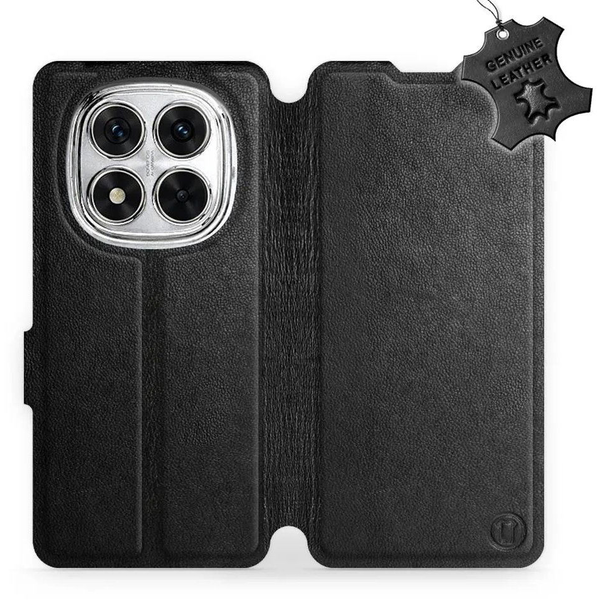 Mobiwear Xiaomi Redmi Note 14 Pro 5G fekete bőr flip tok