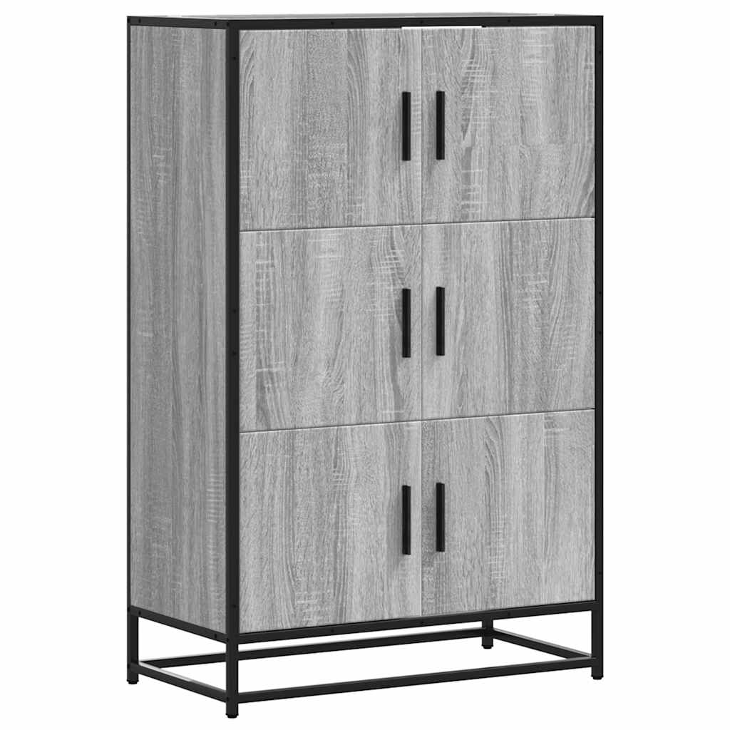 Highboard szürke sonoma 68x35x106,5 cm gépelt fa és fém (849072)