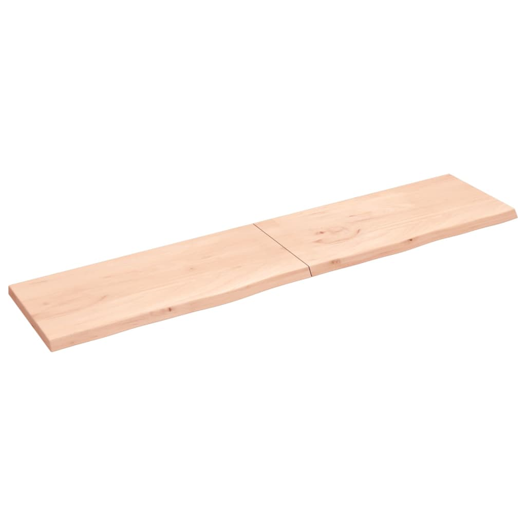 kezeletlen tömör tölgyfa fali polc 220x50x(2-4) cm (363616)
