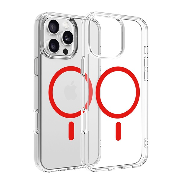 Dviced DV511028 MagSafe iPhone 16 Pro Max átlátszó/piros hátlap (DV511028)