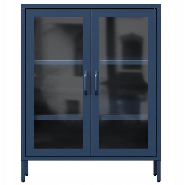 Niska witryna GINA, 800 x 1015 x 400 mm, Modern: granatowa