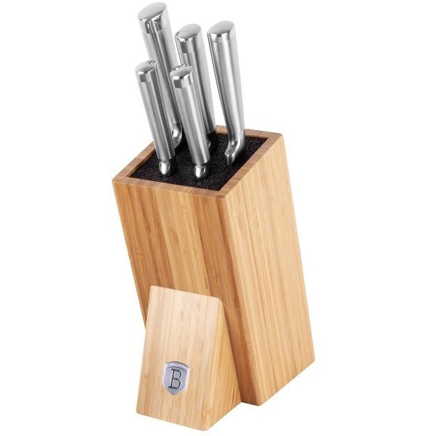 BERLINGERHAUS késkészlet fából készült blokkban, rozsdamentes acél - 6 db (BH-2805)