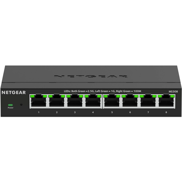 NETGEAR MS308 Ikke administreret 2.5G Ethernet (100/1000/2500) Sort