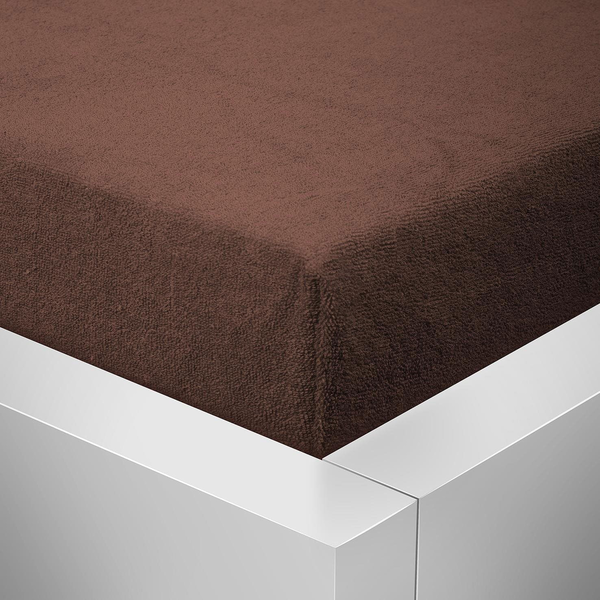 Kaptan terry crib sheet - 60x120cm brown