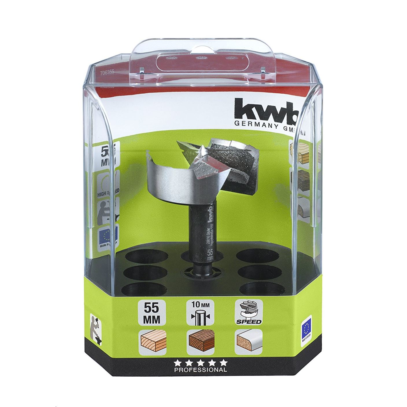 KWB PROFI AKKU TOP ENERGY SAVING 45% FORSTNER kivetőpánt süllyesztő, 55 mm (706355) (706355)