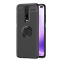 Protector de telefon din silicon (functie de suport pentru masa, inel de suport pentru telefon, rotativ la 360°, placa metalica incorporata) NEGRU [Xiaomi Redmi K30 / K30 5G] (5996457934799)