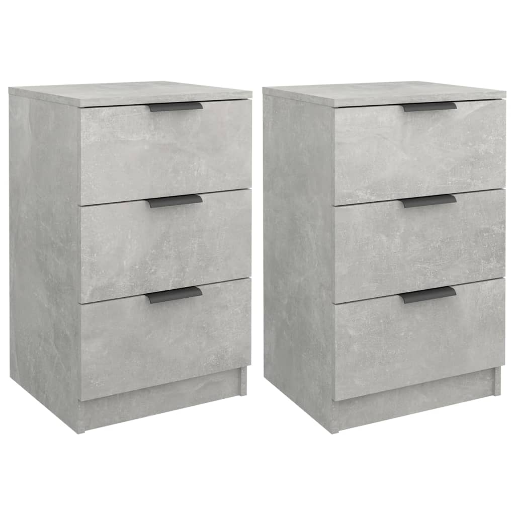 2 db betonszürke éjjeliszekrény 40 x 36 x 65 cm (811277)
