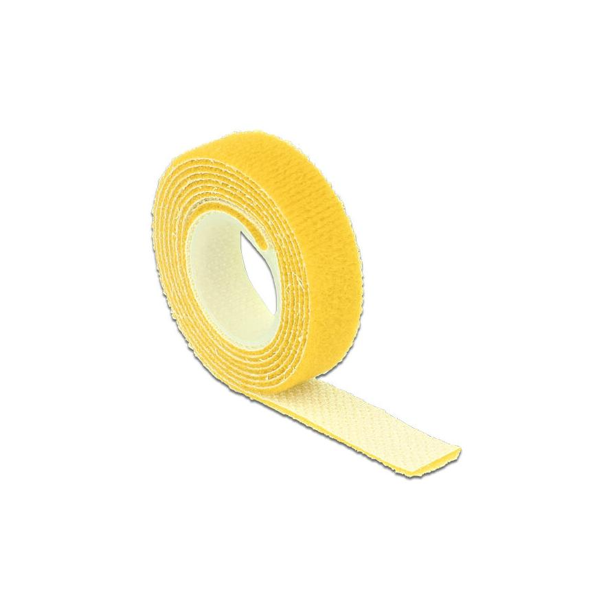 Delock 1000x13mm tépőzáras kábelkötegelő sárga (18733)