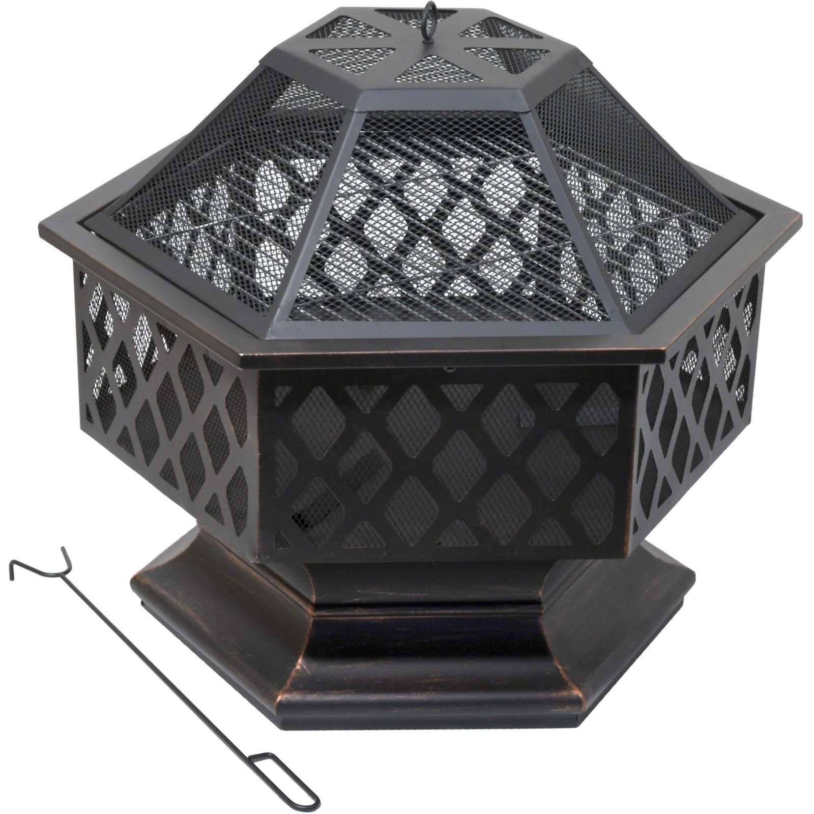 Cattara HEXAGON Tűzrakóhely fedéllel - copper patina (8591686130089)