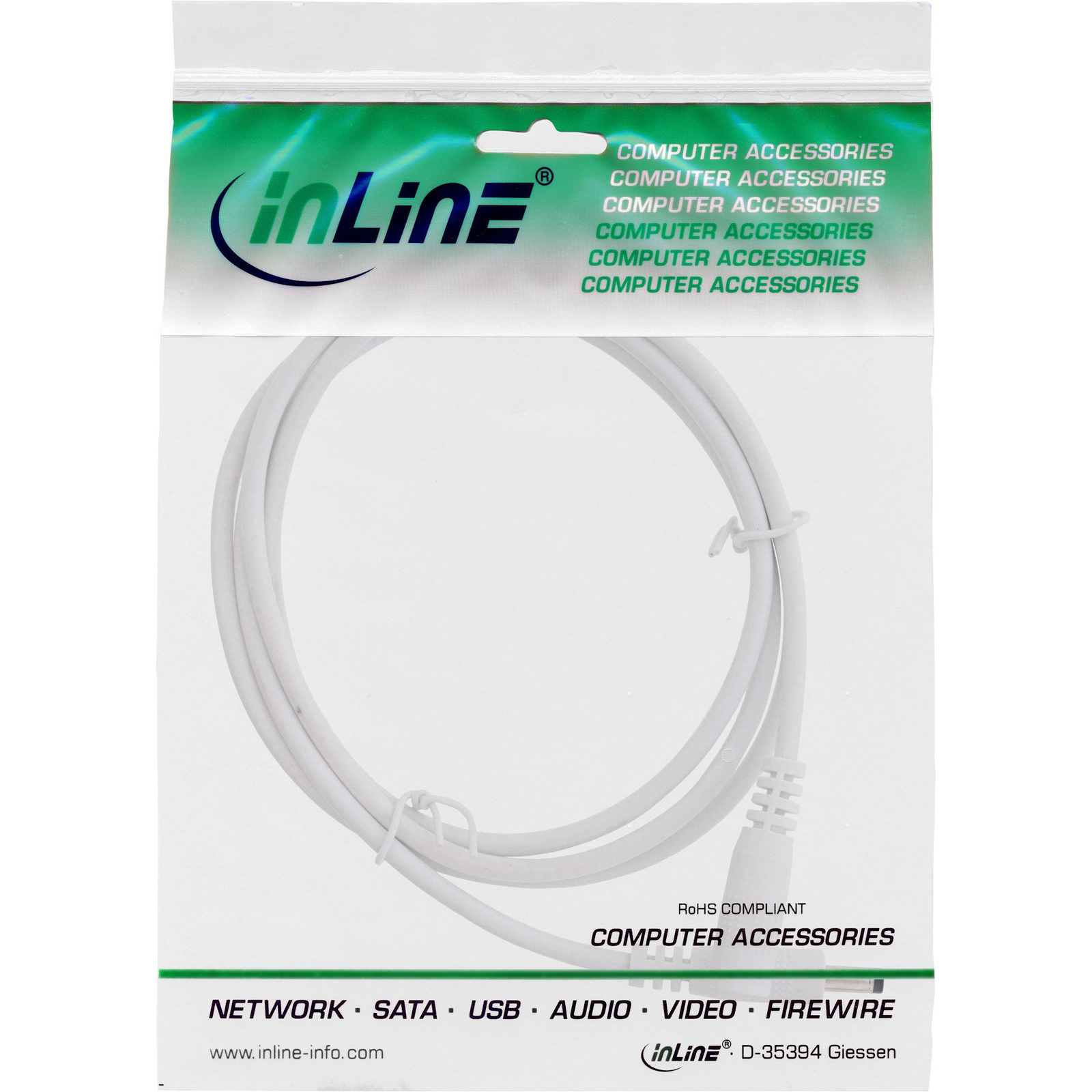 InLine 26803D tápkábel Fehér 3 M EIAJ-02 (4.0 mm, 1.7 mm) (26803D)