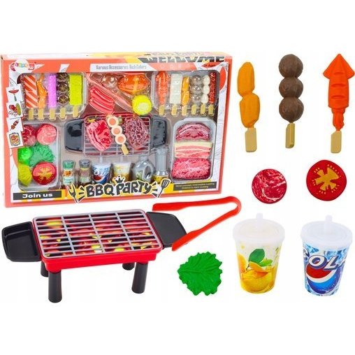 Grill Party Set Élelmiszerek Italok Zöldség 40 Darab