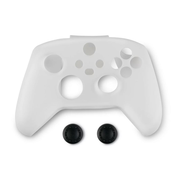 Spartan Gear Xbox Series X/S kontroller szilikon borítás és analóg kupak fehér-fekete (072245)