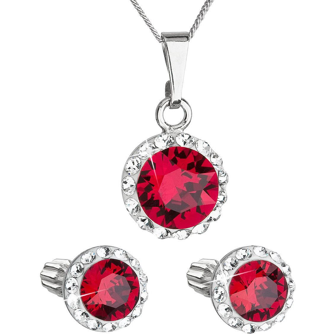 EVOLUTION GROUP 39352.3 rubin Swarovski® kristályokkal (ezüst 925/1000; 3 g) (8590962394641)