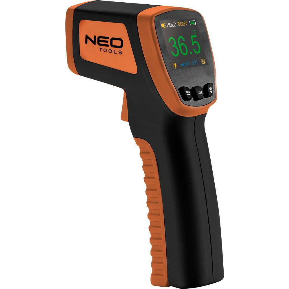 NEO Infravörös Hőmérő, 32 - 42,9 °C, Folyadék, Levegő, Test (75-270)