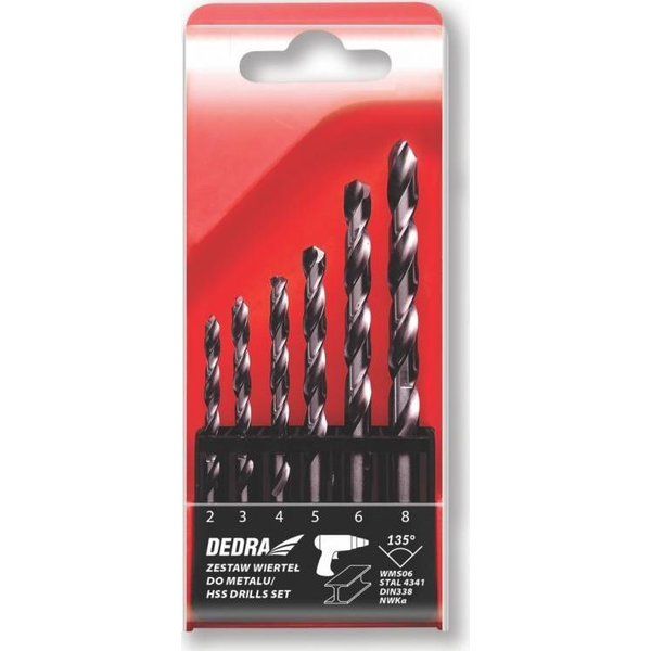 Wiertło Dedra Zestaw wierteł Dedra WMS06 6 szt. do metalu