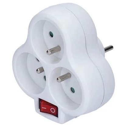 Solight elosztó kapcsolóval 3 francia aljzattal fehér (P99) (P99)