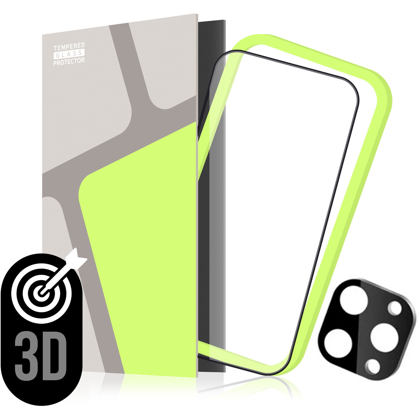 Tempered Glass Protector 3D iPhone 16 Pro üvegfólia + kamera védő fólia + applikátor - Case Friendly (TGR-IP16P-IF)