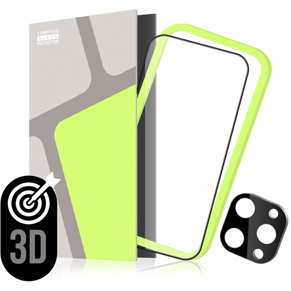Tempered Glass Protector 3D iPhone 16 Pro üvegfólia + kamera védő fólia + applikátor - Case Friendly