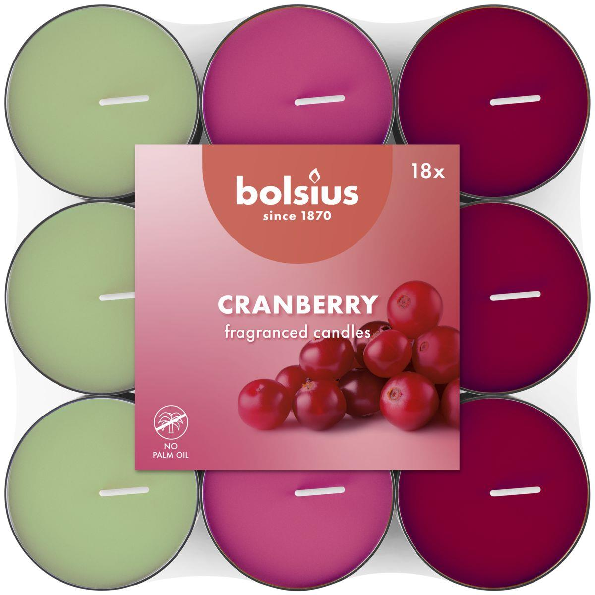 Bolsius Cranberry 260 g, 18 db (8717847190123)