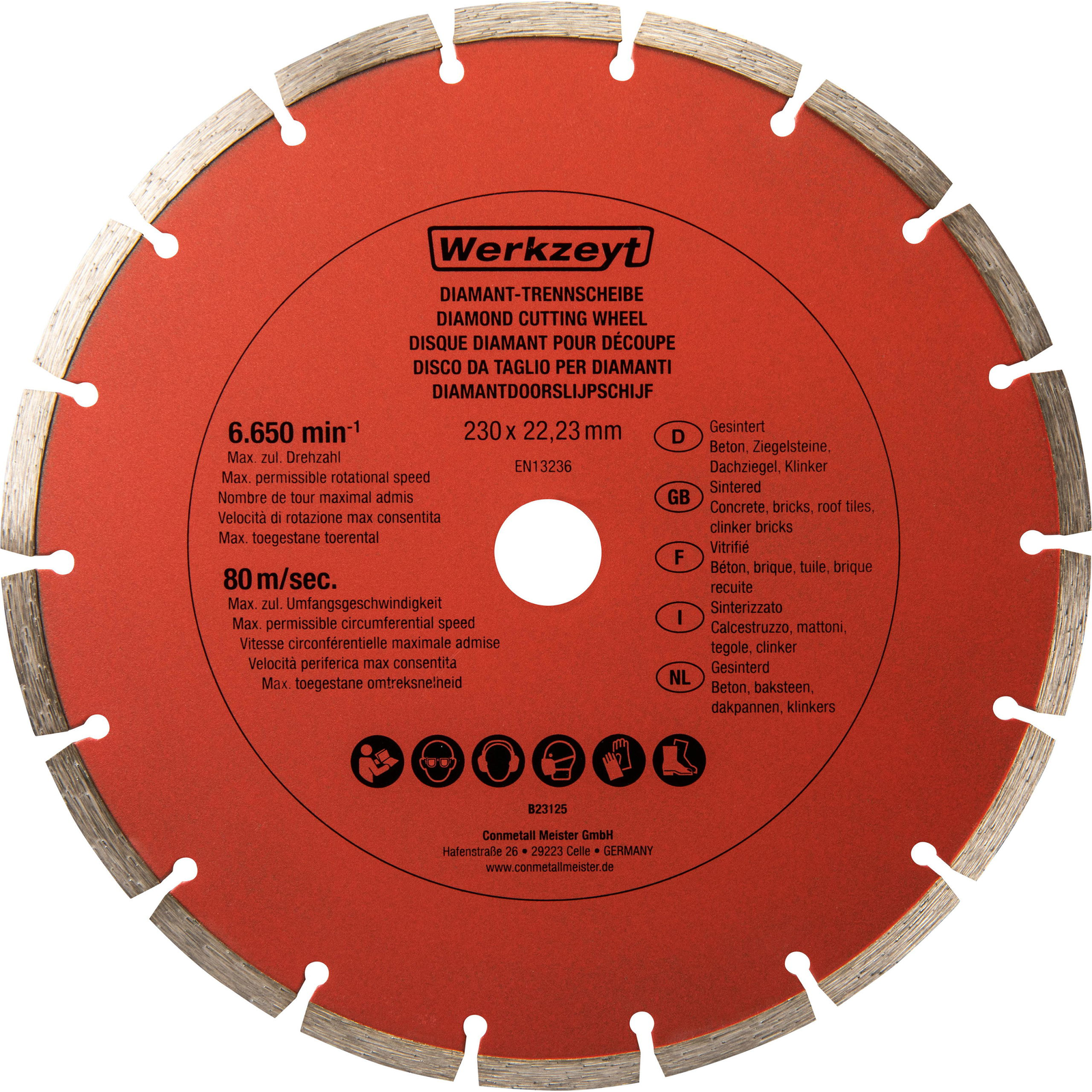 WERKZEYT Gyémánt vágókorong 230 mm (B23125)