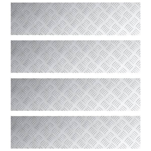 Alumínium ellenőrző lemezek 4 db Csúszásmentes 100x25 cm