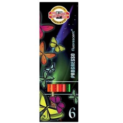 KOH-I-NOOR 8741 Progresso Neon henger alakú 6db-os vegyes színű színes ceruza (7140155000) (koh7140155000)