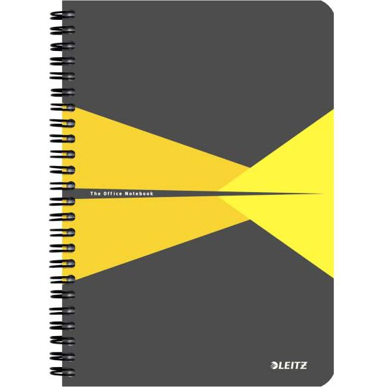 Spirálfüzet Leitz Office A/5 Pp Borítóval 90 Lapos Kockás Sárga (44980015)