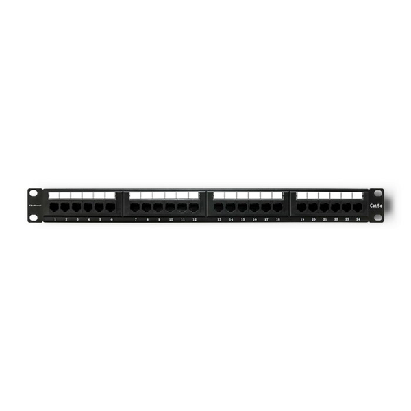Qoltec Patch panel RACK 24 portů kat.5E UTP Černý