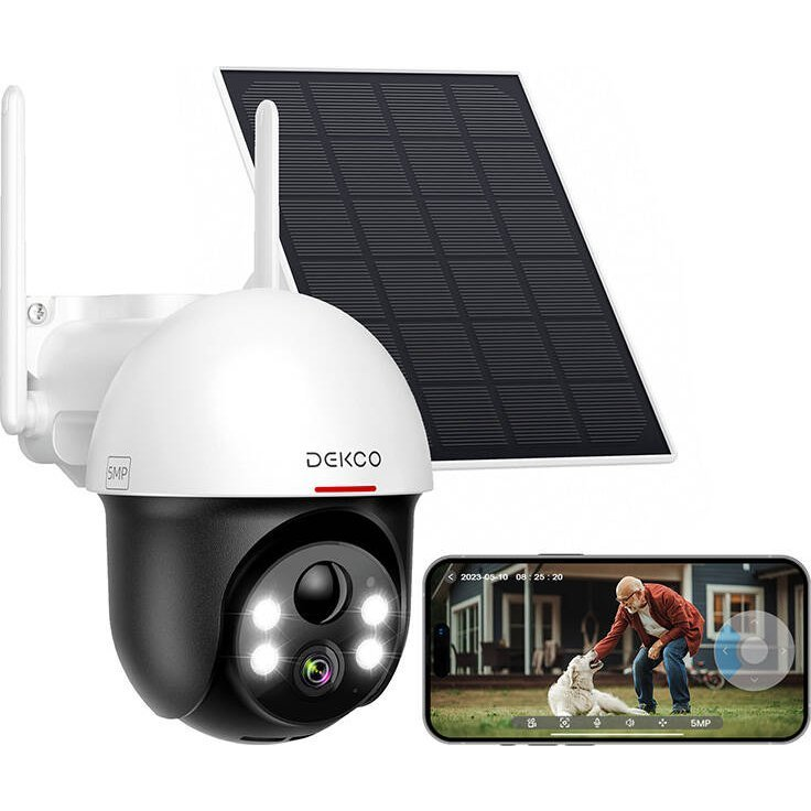 IP Outdoor camera with solar panel DEKCO DC9L (Outdoor solar PT cam)
