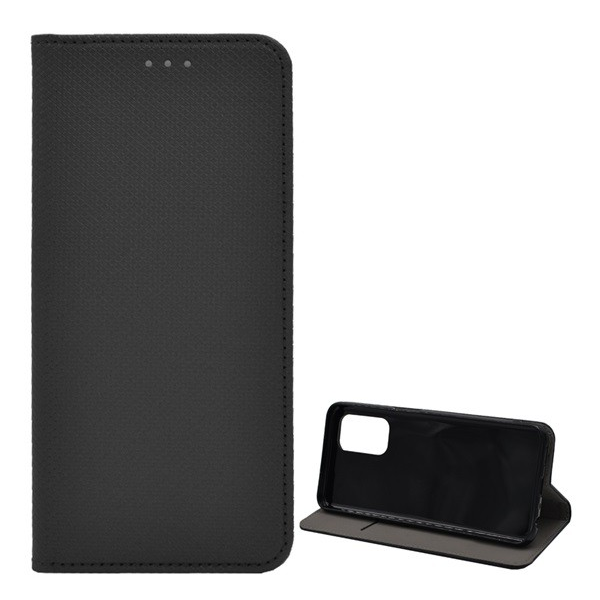 Калъф за мобилен телефон, съвместим, Oppo A74 5G / A54 5G Gigapack калъф стоящ, кожен ефект (обръщане, странично отваряне, държач за маса, диамант) черен, gigapack опаковка