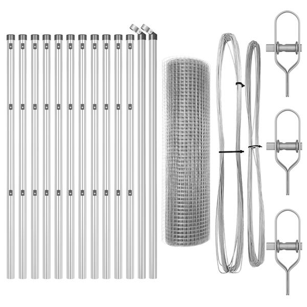 Horganyzott Drótkert 13 Oszloppal 0,6x25 m Horganyzott acélból