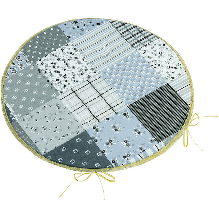BELLATEX Adéla Seat cushion 79/241 round smooth 40 cm patchwork grey (12581)