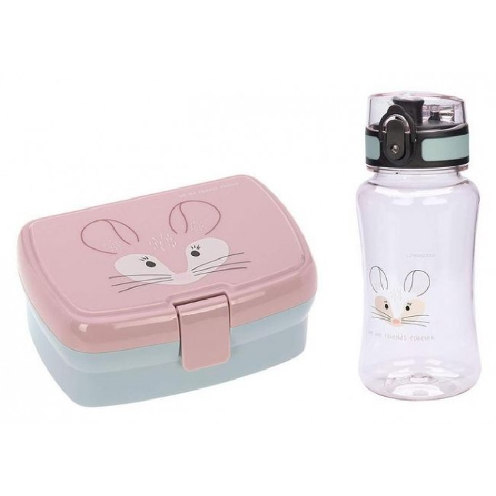 Lassig About Friends Műanyag ételtároló doboz és kulacs - Rózsaszín (1210057329)